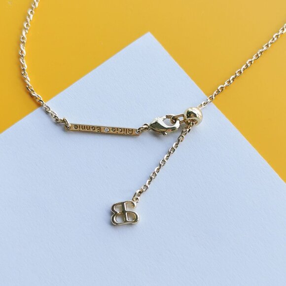 Charlotte Gold White Pearl Necklace by Alicia Bonnie - Picture 4 of 4